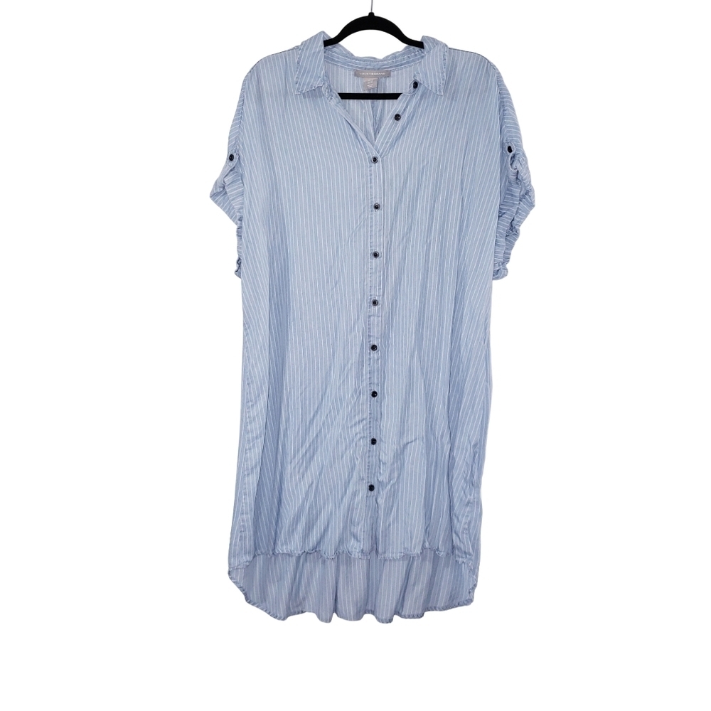 Lucky Brand Pinstripe Button Front Shirt Dress
